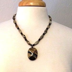 Chico's Women's Unique Stone Pendant Necklace